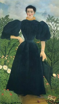 portrait Tableau Peinture - Portrait d’une femme Henri Rousseau post impressionnisme Naive primitivisme